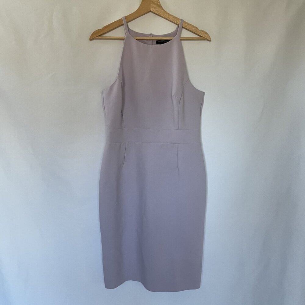 Banana Republic lilac purple halter neckline midi dress formal women's size 8
